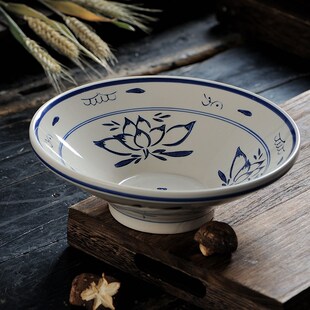 中式陕西大碗油泼面碗拌面v碗炒面碗杂酱面碗浅碗喇叭碗斗笠碗海