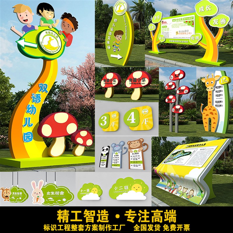 学校指向c立牌导视牌园区指示牌校园导览平面图定制公园户外标识