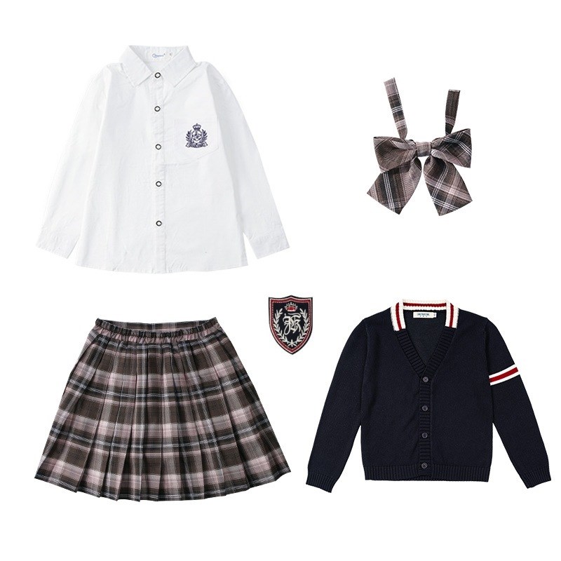 中学生校服春秋幼k儿园园服开衫三件套小学生班服儿童英伦毛衣套