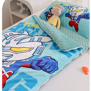 A类秋冬季加厚儿童睡袋婴幼儿z园宝宝防踢被子冬天午休豆豆被机洗