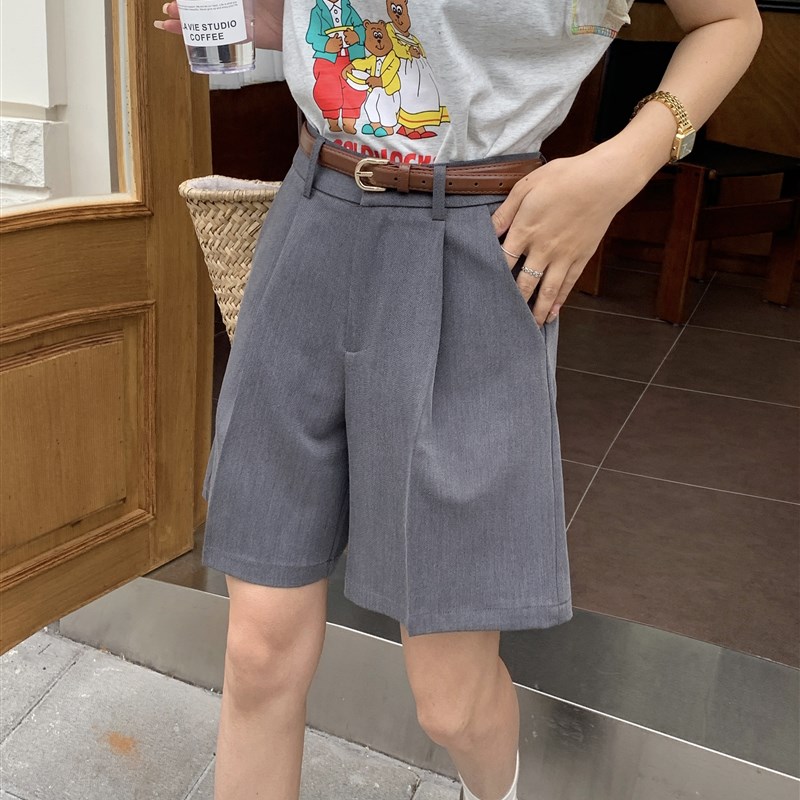 实穿百搭!夏季五分裤薄款西裤韩系舒适休闲短裤高腰A字阔腿短裤