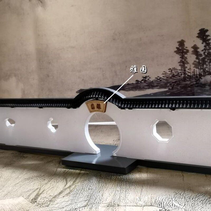 苏州园林墙体模型 马头墙 月洞门 云墙徽派建筑外墙 W桌面建筑摆