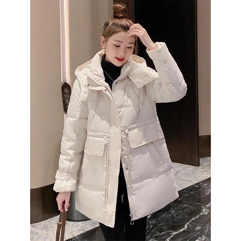 羽绒棉服女中长款冬季新款收腰显瘦爆款棉衣小个子加厚棉袄外套潮