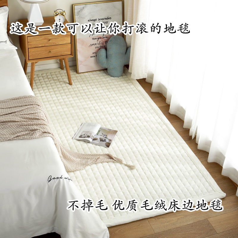 毛绒地毯卧室床边毯满铺长方形衣帽间秋冬保暖隔S凉地垫榻榻米机