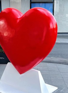 大型户外网红玻璃钢爱心雕塑发光心形气球摆件商场景Y区打卡点美