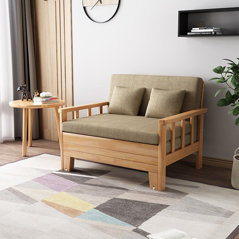 单人沙发床实g木折叠两用小户型客厅阳台多功能办公室午睡酒店加