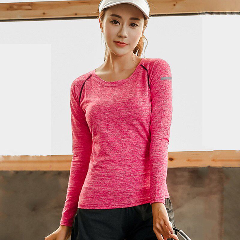 加肥加大码速干长袖T恤女胖mm200斤春秋跑步晨跑瑜伽健身运动上衣