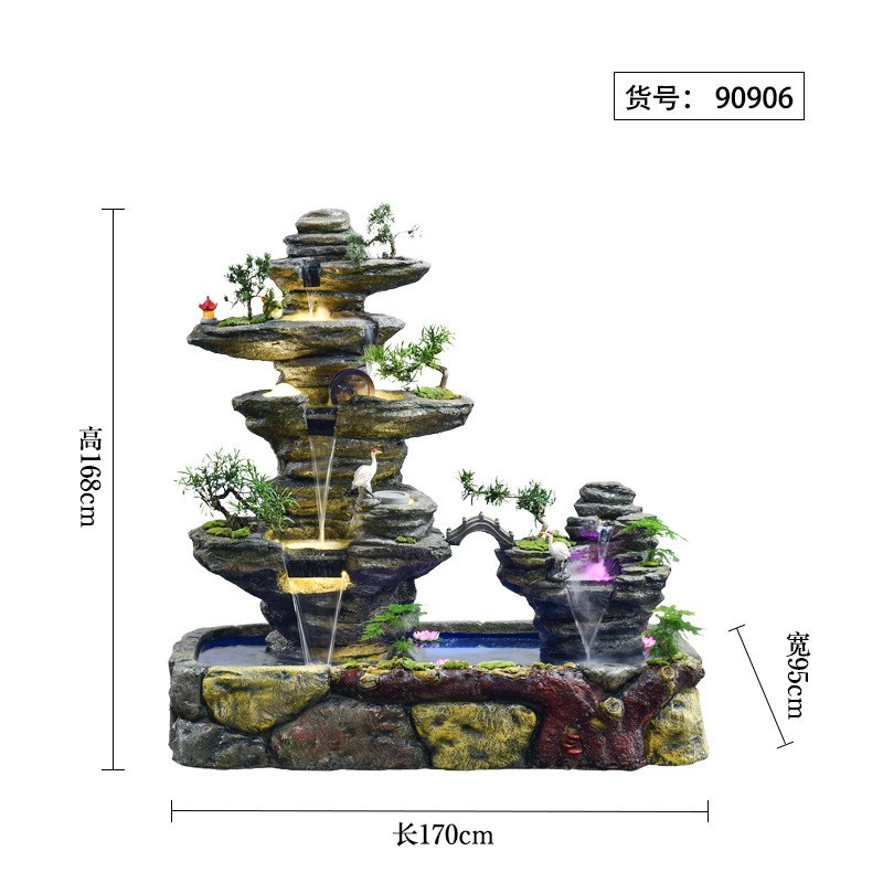 大型假山流水喷泉摆件别墅户外花园庭院阳台鱼池造景酒.店落地水