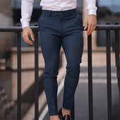 男高级感正装 休闲裤 小脚肌肉健身修身 裤 商务免烫直筒 弹力西装 西裤