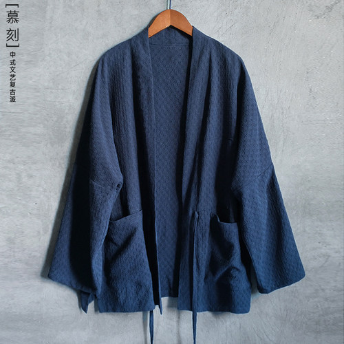 初秋中国风男汉服棉麻中式短款风衣复古改良剑道服外套道袍上衣