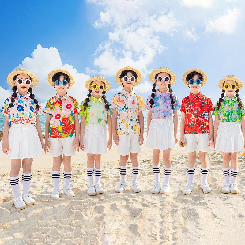 小学生夏季六一儿童演出服表演服团体亲子装幼儿园服毕业合唱班服