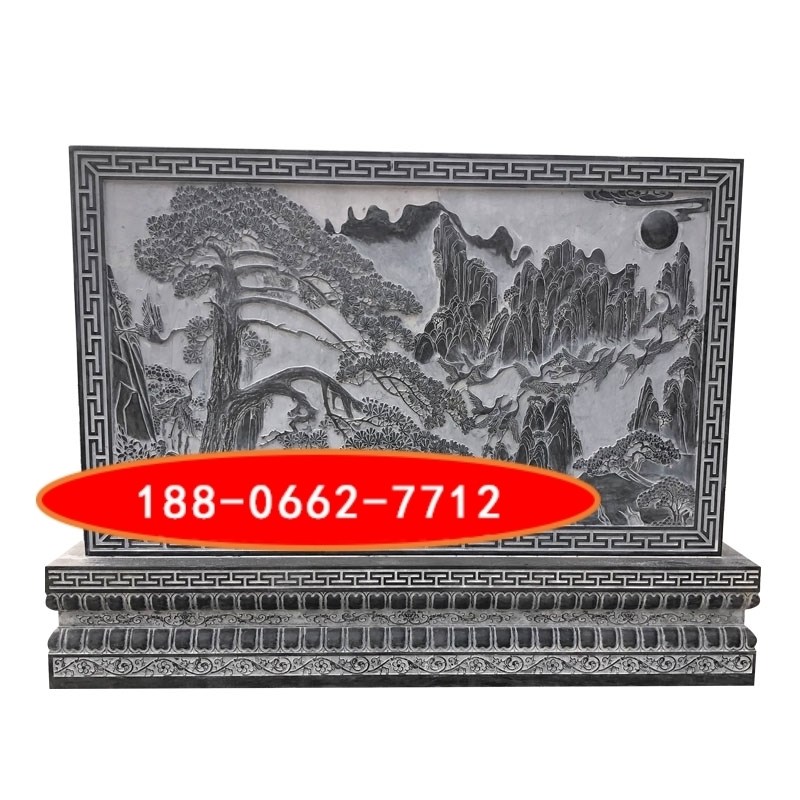 汉白玉福字浮雕壁画 画照壁中式庭院石雕影壁墙花开 U富贵迎