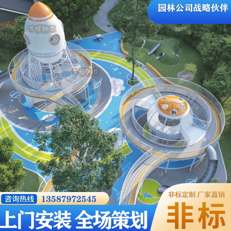 大型不锈钢滑梯定制户外设备公园景区室外K儿童攀爬钻洞游乐场设图片