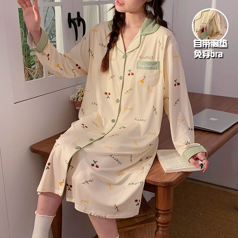 带胸垫哺乳睡裙夏季薄款产后月子服待产裙孕妇生产进产房睡衣坐月