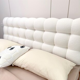 床头软包靠背一体定 小雪球床头靠垫榻榻米大靠枕奶油风2023K新款