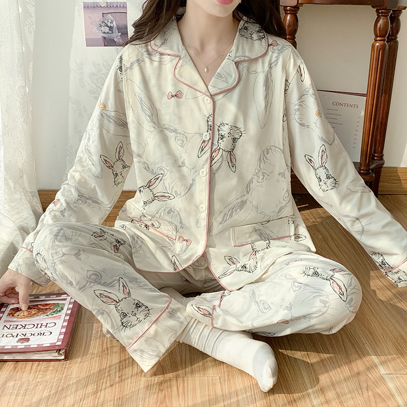 月子服春秋纯棉产后孕妇哺乳睡衣夏季薄款专用喂奶家居服长袖套装