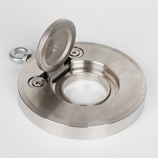 304不锈钢对夹止回阀h74超薄圆板管道单向阀软密封翻板阀门止逆阀