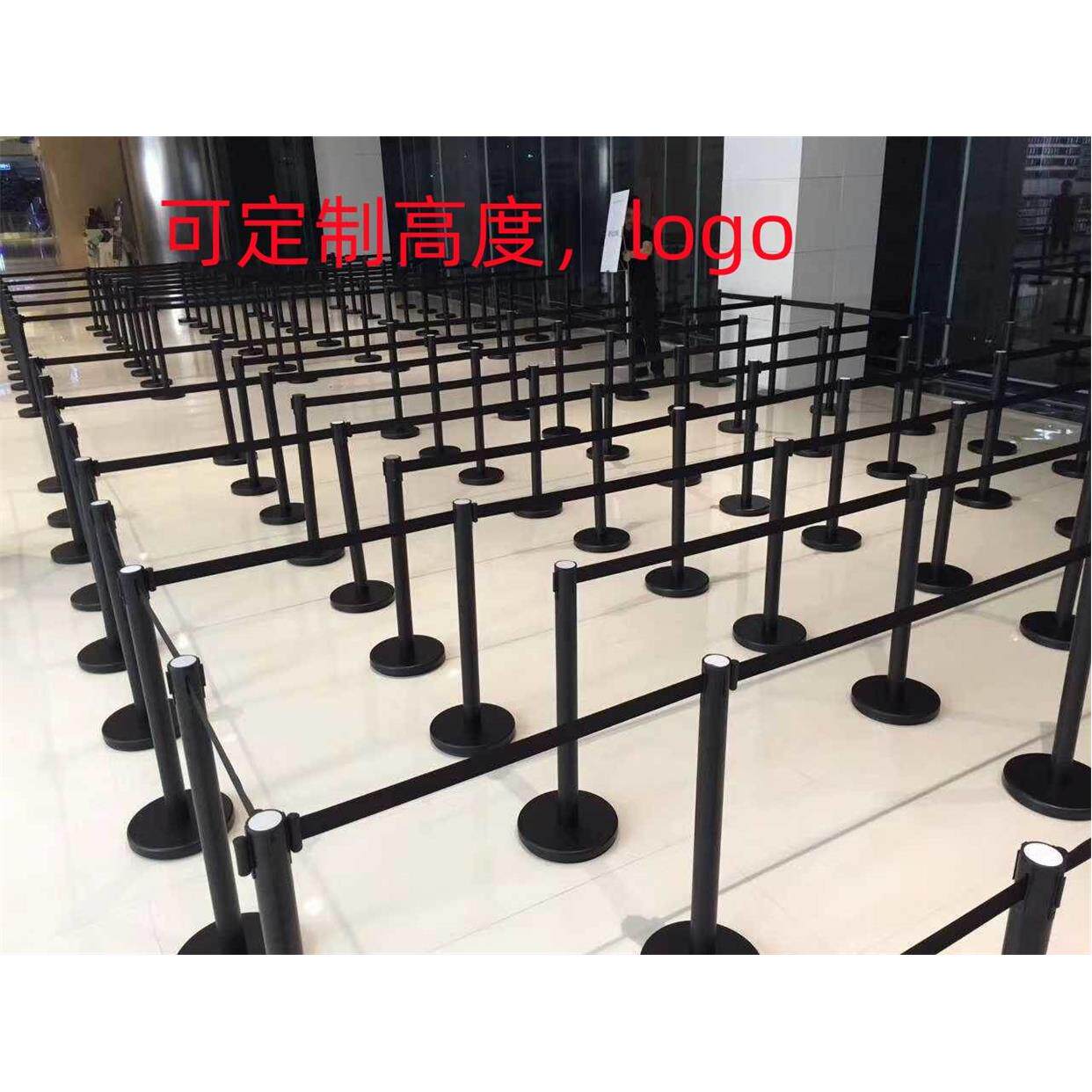 栏栏杆隔离带加厚伸缩警戒漆一带柱排队黑色车展警戒线围栏烤米线