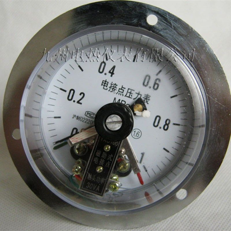 YXC100ZT 0-1MPa  轴向带边磁助式电接点压力表 10KG压力