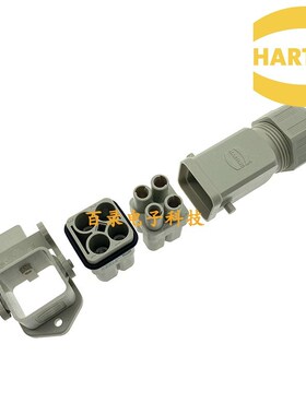 HARTING哈丁重载连接器 HAN Q4/0-M/F 4芯40A方形连接器 唯恩
