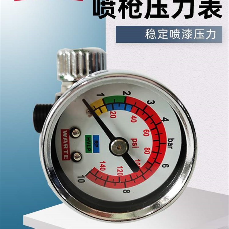 德国瓦而特喷枪气压表 汽车油漆喷漆枪调压表枪尾压力表稳压表