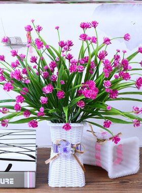 防真室内花草客厅空调上的装饰花假花仿真花摆件大件落地摆设大盆