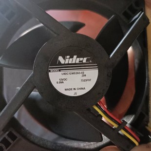 12V NIDEC 0.09A冰箱冷藏冷冻散热风扇9CM 52全新原装 U92C12MS2A3