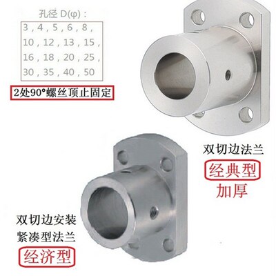 导向轴支座/双切边法兰/光轴固定座/sthcb孔径16/20/25/30/35/40