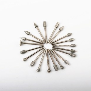 20件套3mm柄金刚石磨头 金刚砂雕刻磨棒磨针玉石刻雕玻璃钻石磨头