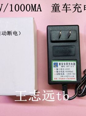 童车充电器 12V1000mA 儿童车专用 12V1000A 充满自动断电 带灯