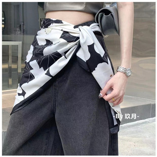 网红拍照浪漫大花朵沙漠海边洱海大理旅游装饰腰带领巾丝巾抹胸