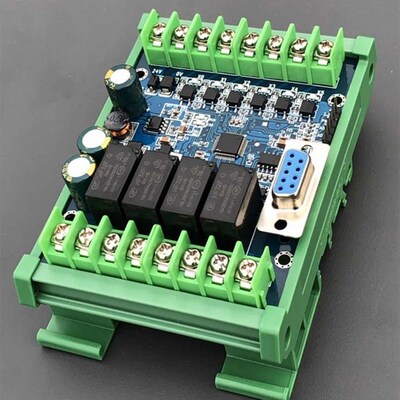 PLC工控板国产PLC模块FX2N 1N 10MR模拟量输入带导轨简易延时模块