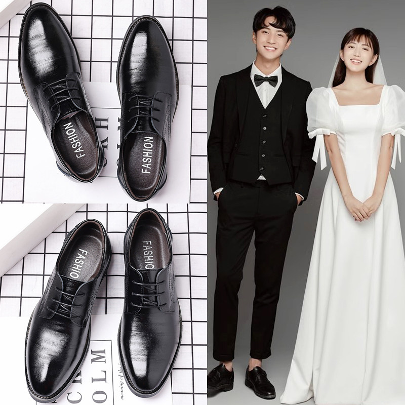 2023新郎结婚拍婚纱照礼鞋英伦冬天商务休闲皮鞋男士配西装鞋伴郎
