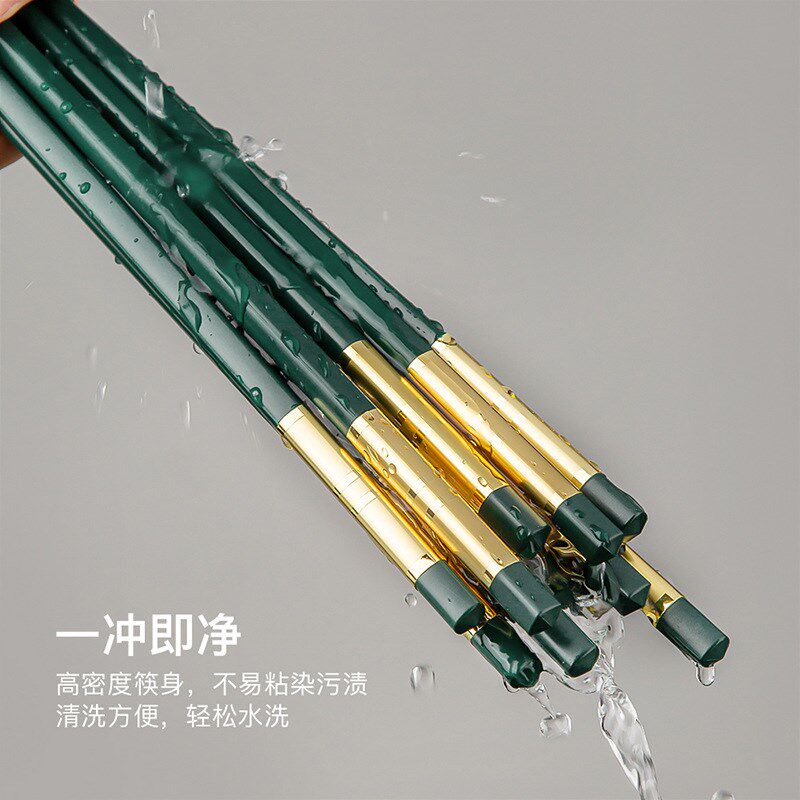 筷子家庭2022k新款家用日式合金快子耐高温防霉防滑端尖头块子