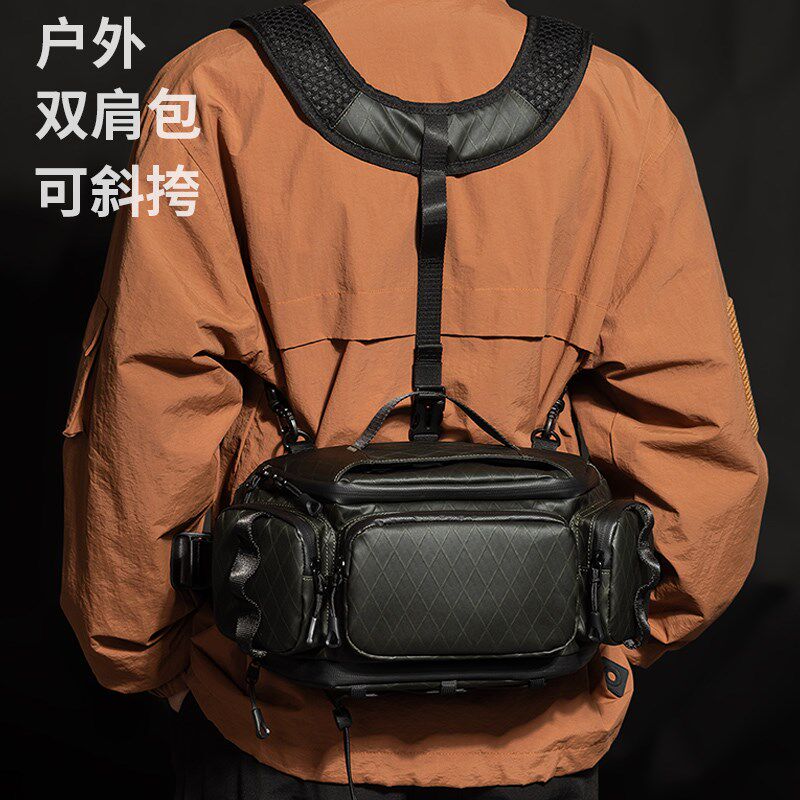 户外徒步登山腰包双肩包多功能运动机能斜挎防水摩托车骑行背包男