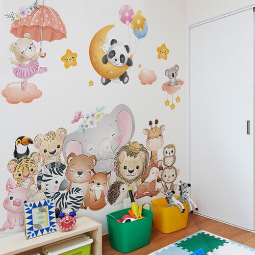 幼儿园环创儿童房墙面o装饰可爱卡通贴纸墙贴画遮丑神器墙纸画自