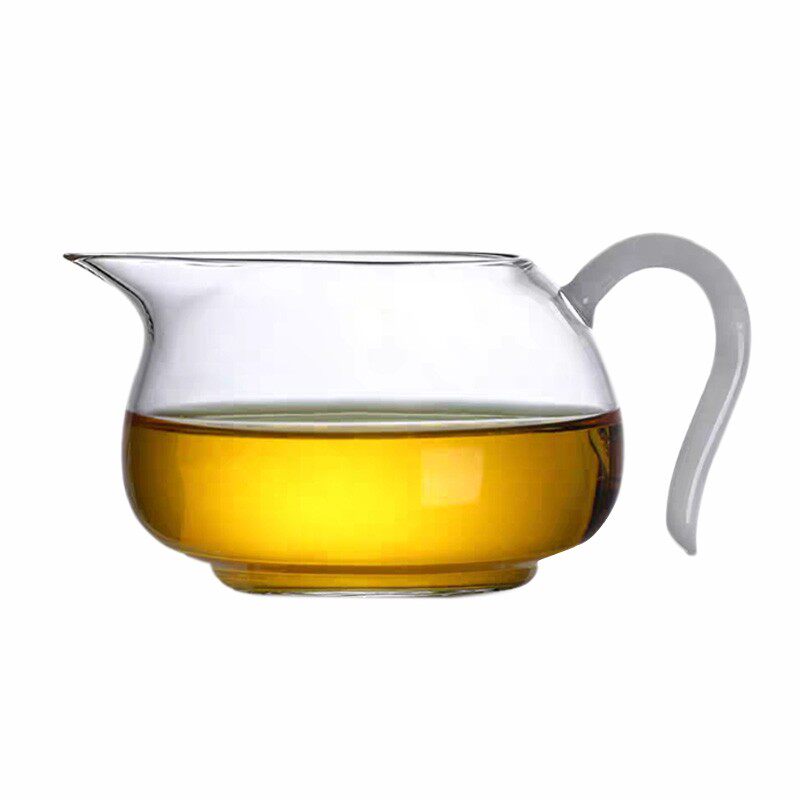 炫彩手工b耐热玻璃透明公道杯彩色把手玻璃分茶器高档茶海功夫茶
