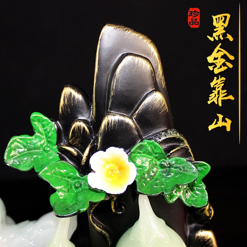 玉白菜摆件招财葫芦摆设客厅玄关电D视酒柜店铺工艺装饰品开业礼