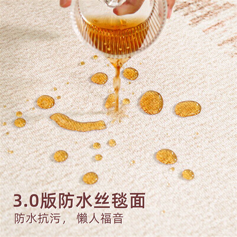地毯客厅202g4新款侘寂风免打理卧室床边毯家用房间防水地垫大面