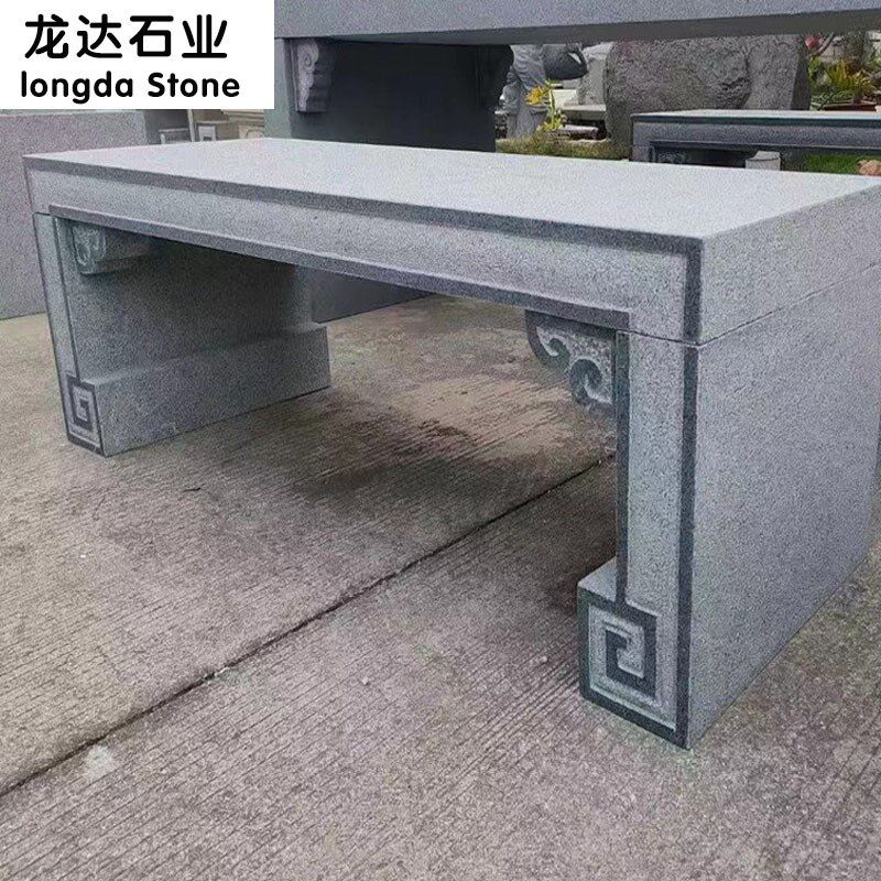 花岗岩石凳子 芝麻灰大理v石条台凳公园景区园林石桌石凳异型雕刻