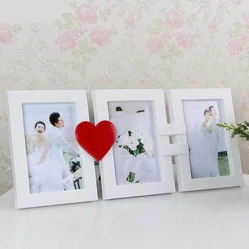 结婚登记照相框7寸q6寸相框结婚登记照饰心形展示架摆台