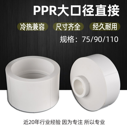75/90/110PPR水管配件直接变径异径大小接头转20/25/32/40/50/63
