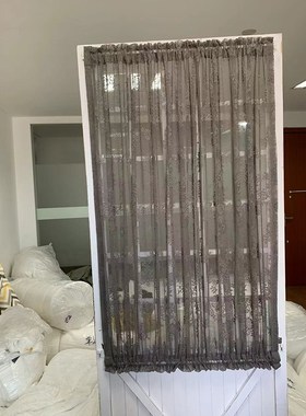 绷纱帘杆屏风美式复古法式乡村碎花田园洛可可装饰灰黑色蕾丝绣花