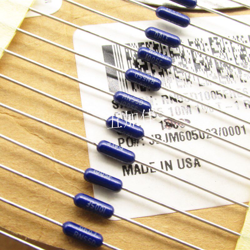 10个 RN55D1005F 1/4W 10M 1% 10兆 CMF-55 军规蓝精灵金属膜电阻