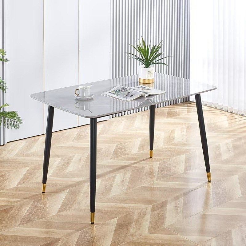 餐桌腿支架脚长方形客厅大理石岩板台面承重O茶几金属四角底座框