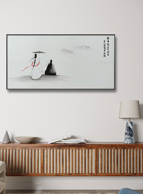 新中式国风今生今世结婚礼物送新人高档装饰画水墨画Y沙发背景挂