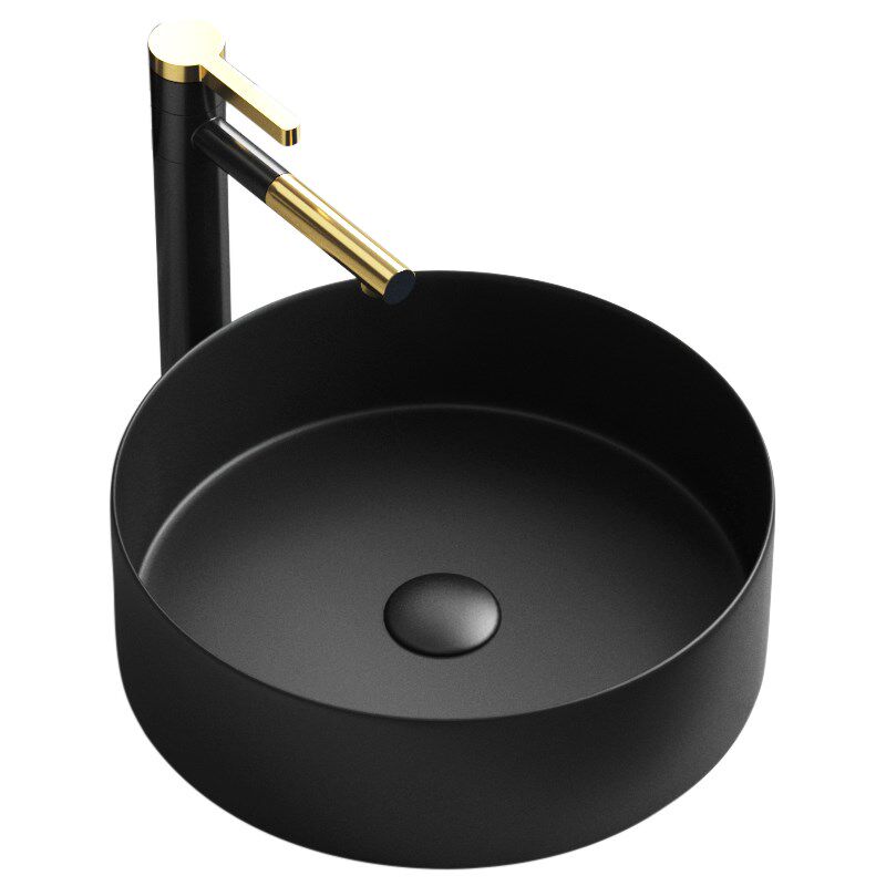 黑色台上盆圆形陶瓷洗脸盆洗衣卫生间H大小尺寸洗面池洗手槽单面