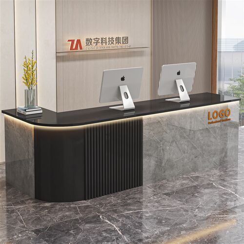 吧台收银台转角柜公司服装店酒店简约现代烤漆前台柜X台接待台定