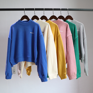 早春新款卫衣高腰短款女2025套头宽松针织毛衣上衣小个子高腰外穿