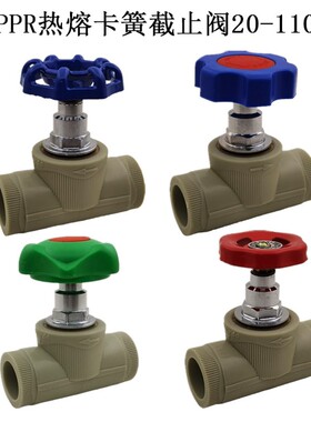 热卖PPR升降式卡簧截止阀4分6分1寸 灰色PPR水管配件阀门开关水阀